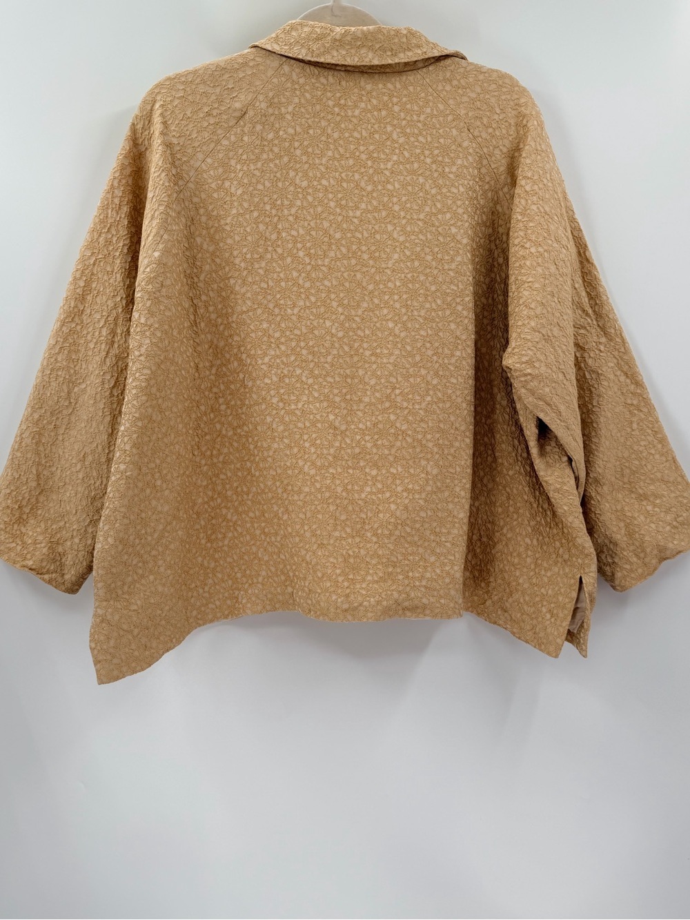 Eskandar Gold Embroidered Quiet Luxury Oversized Lagenlook Jacket 0 Small FLAWS - Picture 8 of 8